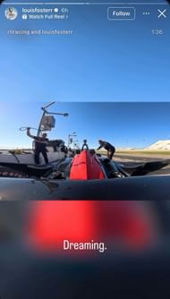 Louis Foster taking a lap around Nashville Superspeedway | Image via Instagram (@louisfosterr)